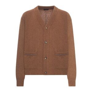 Roberto Collina Men Wool Cardigan With Contrast Stitching